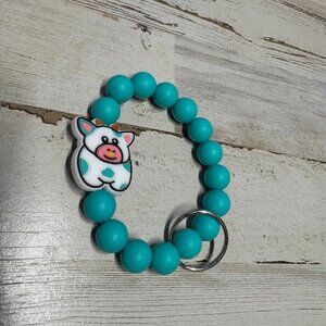 Cow Wristlet Keychain
